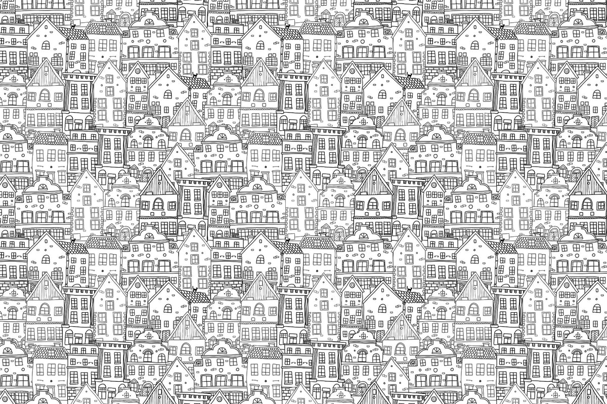 Abstract Township Wallpaper Mural in your room
