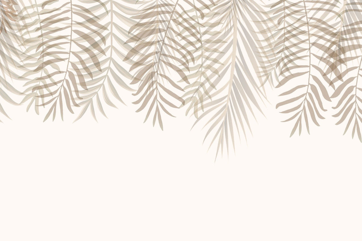 Serenity Palm Fronds Wallpaper Mural in your room — zoomed