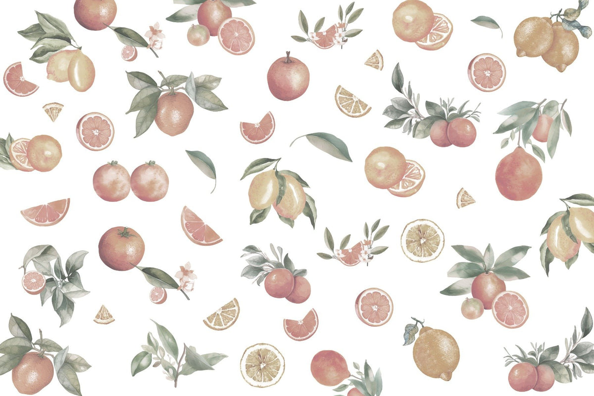 Citrus Orchard Delight Wallpaper Mural in your room
