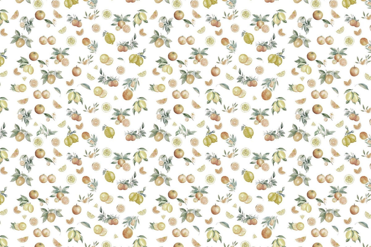 Summer Citrus Medley Wallpaper Mural in your room