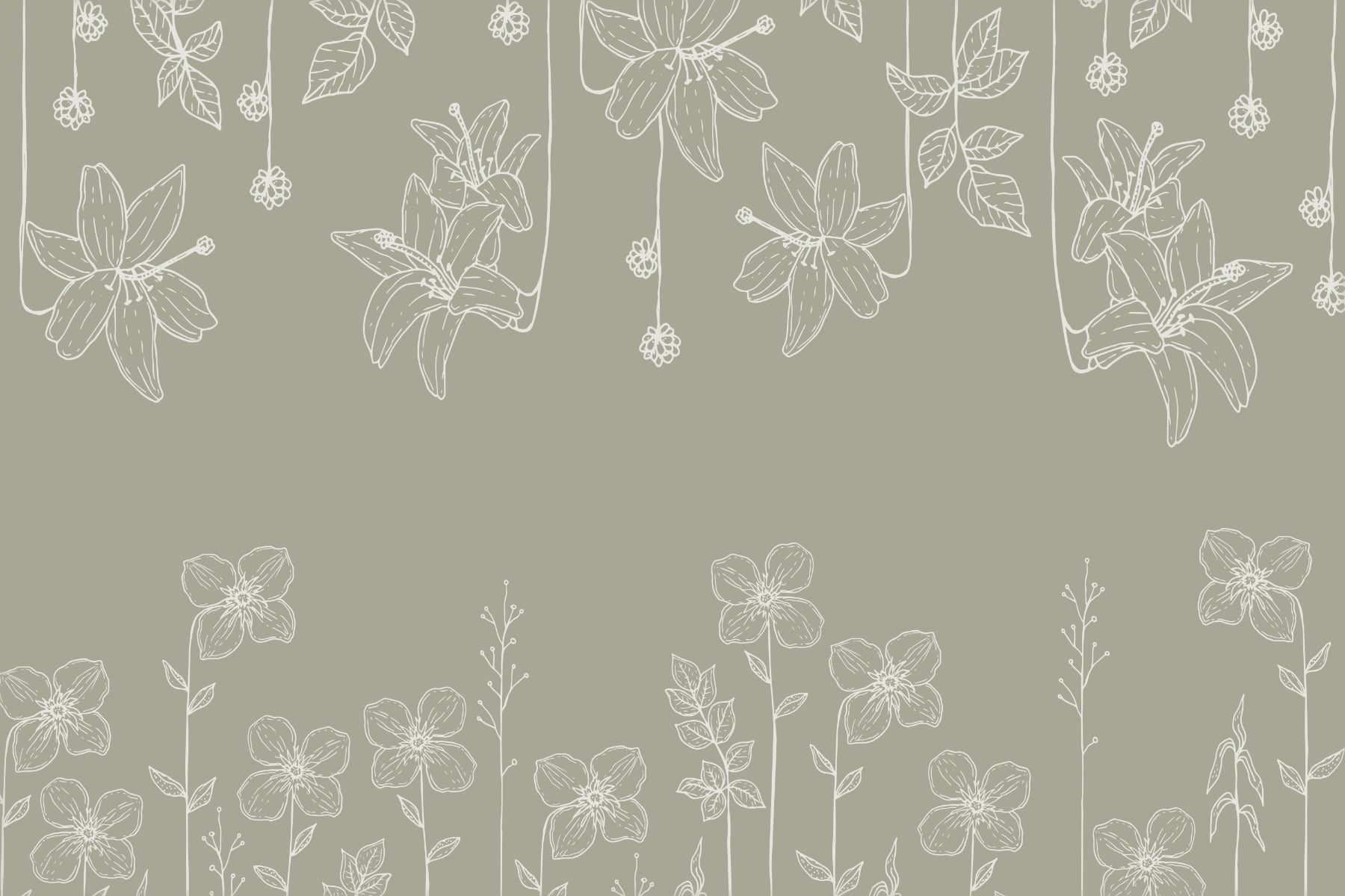 Sketch Garden Elegance Wallpaper Mural in your room — zoomed