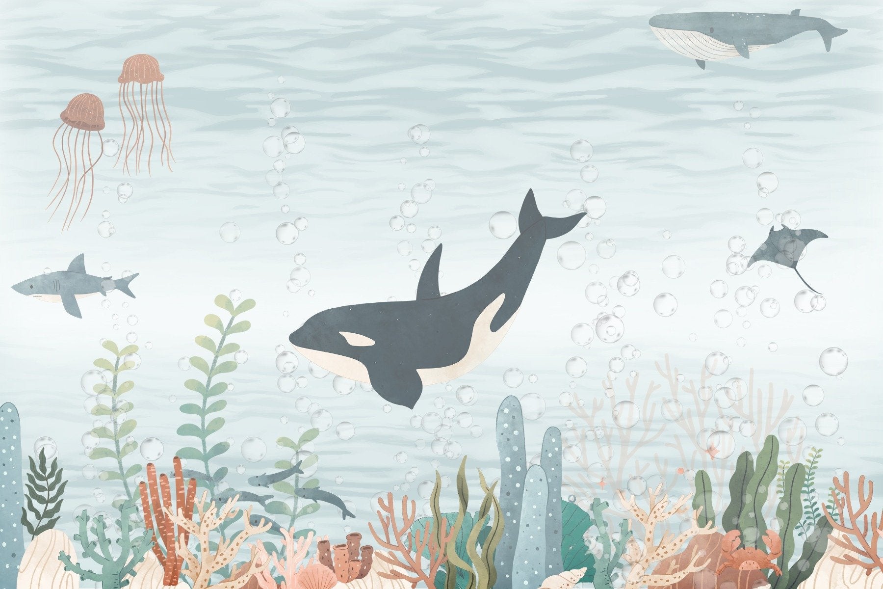 Marine Ballet Wallpaper Mural in your room — zoomed