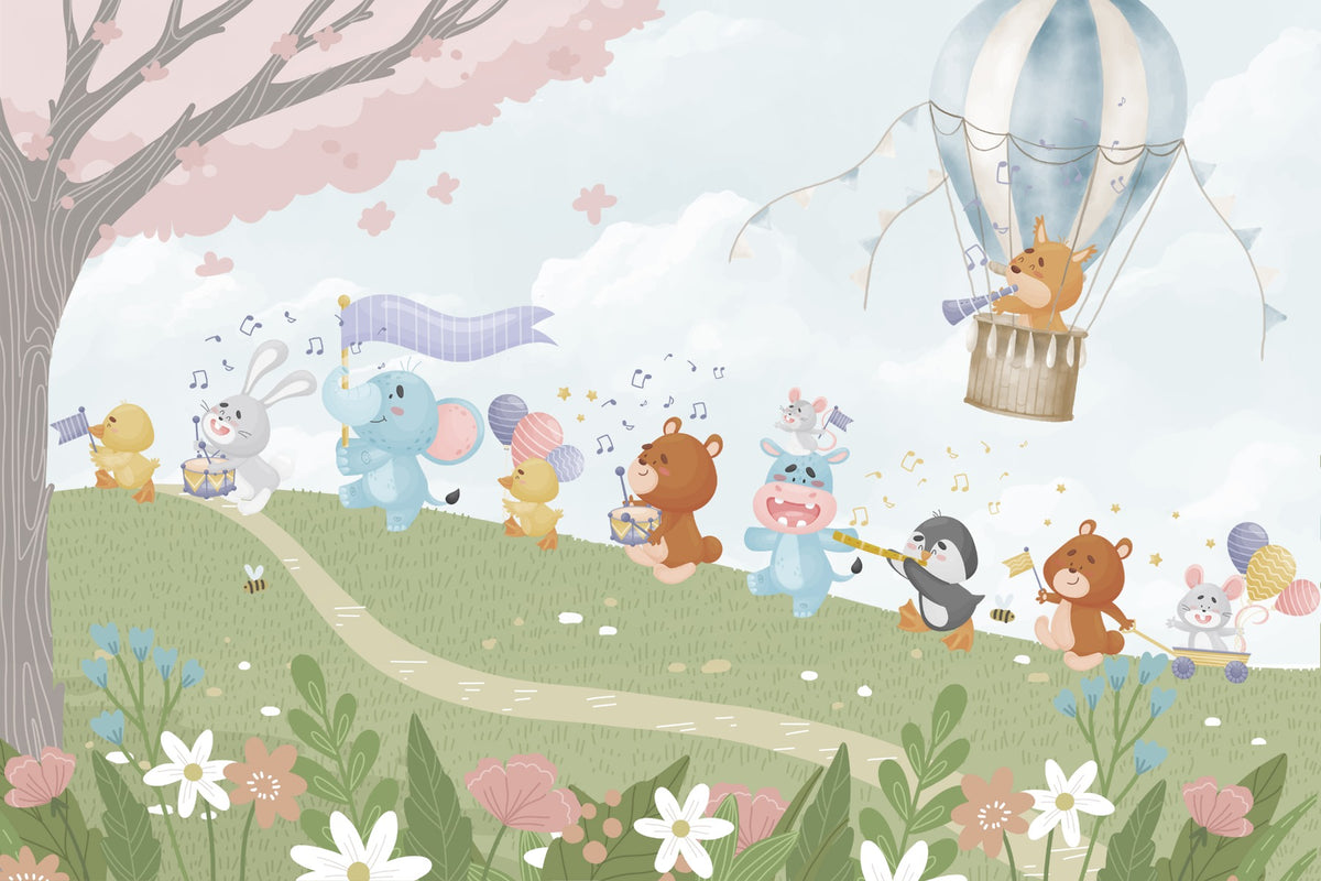 Musical Menagerie Wallpaper Mural in your room