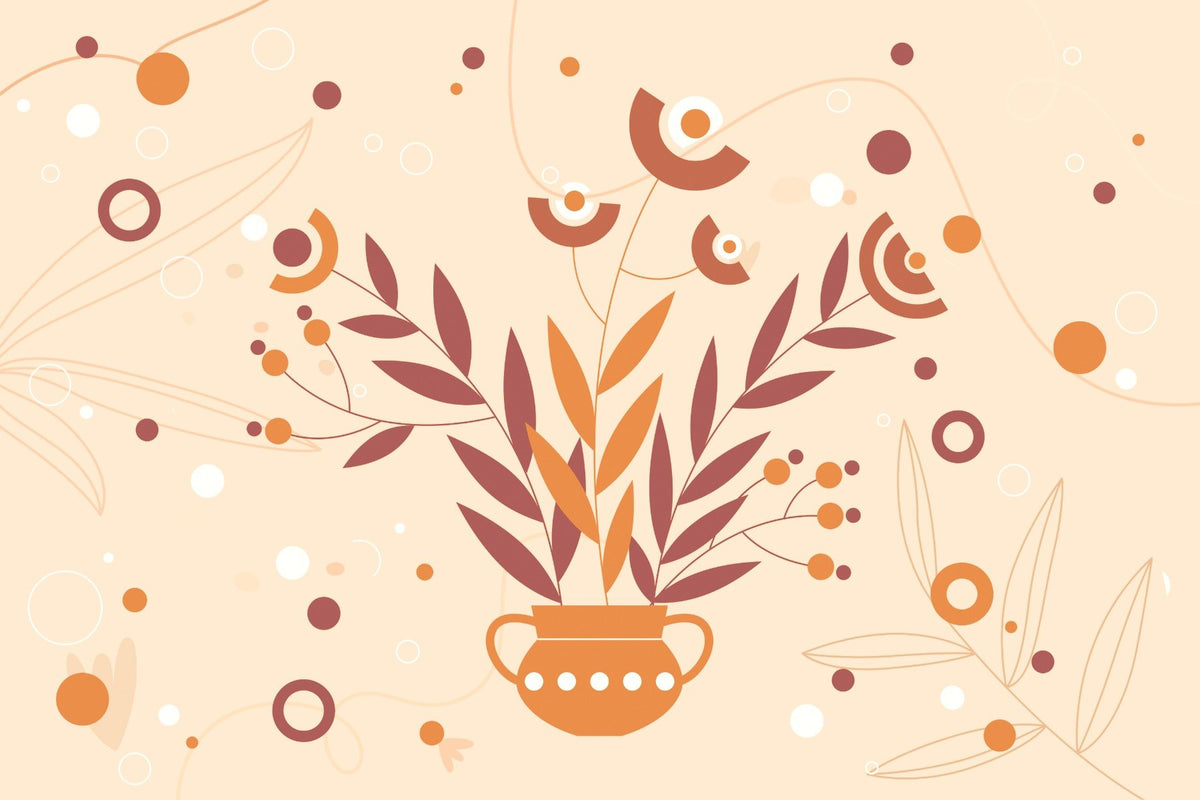 Autumnal Elegance Vase Art Mural in your room