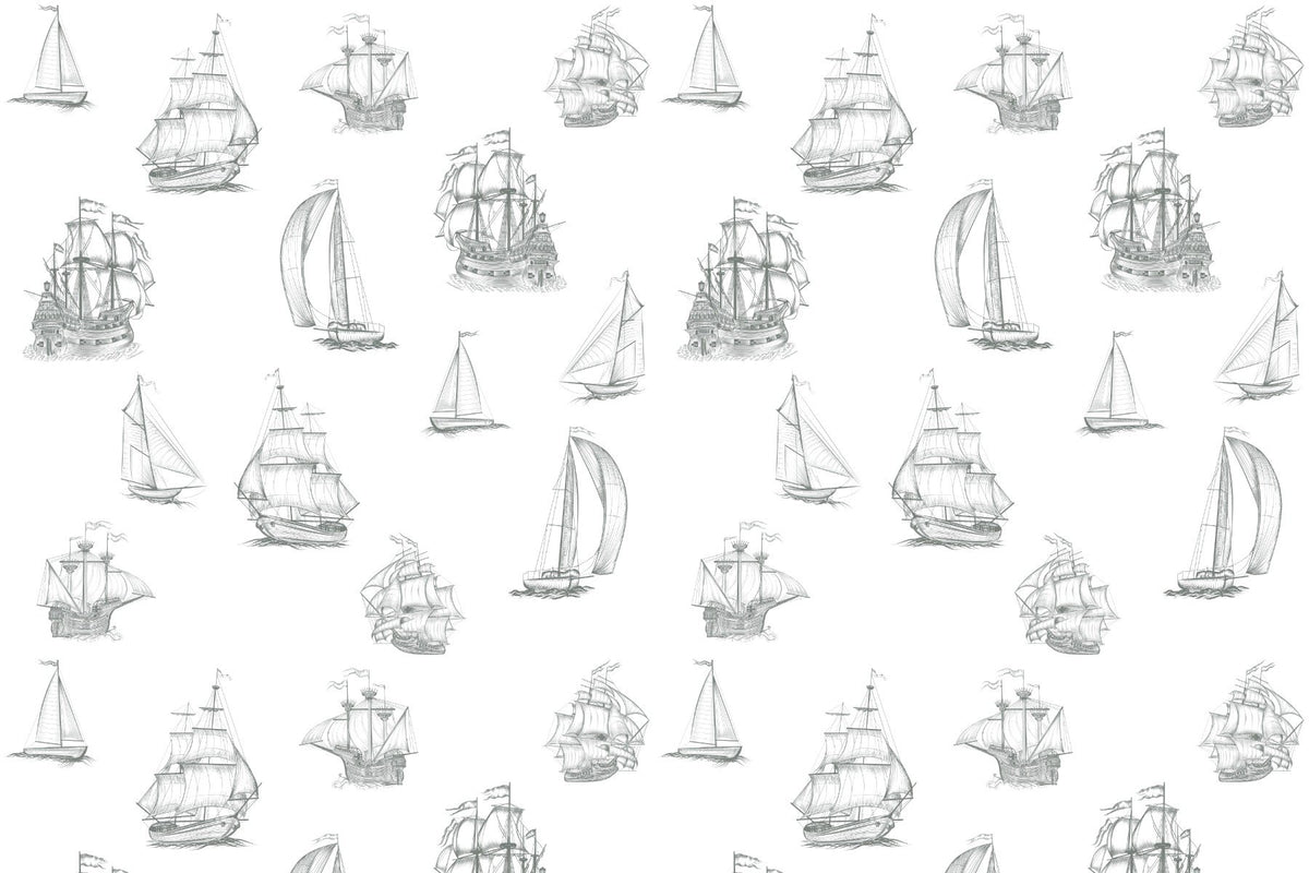Old World Sailing Wallpaper Mural in your room — zoomed