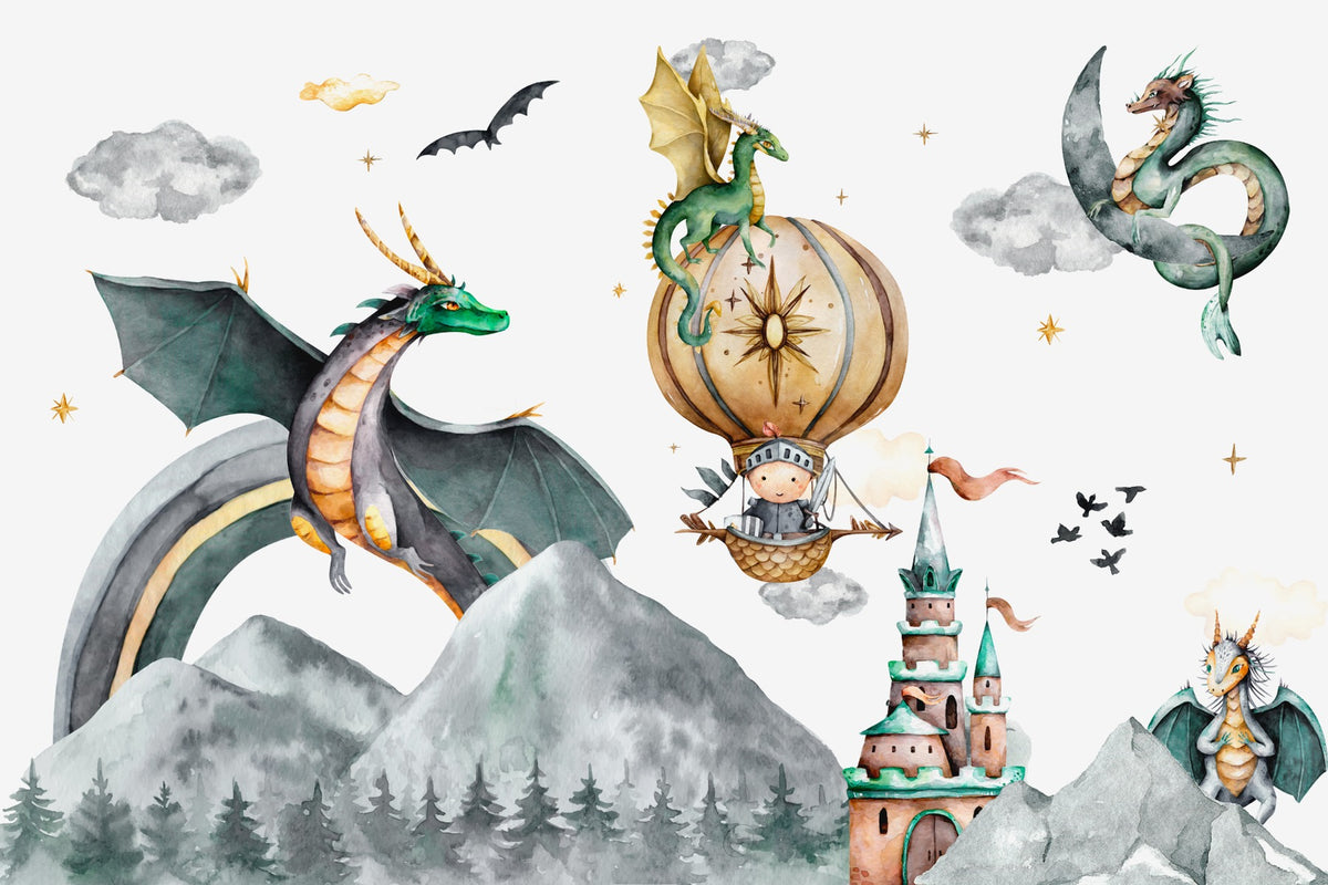 Mystical Mountain Dragon Wallpaper in your room — zoomed