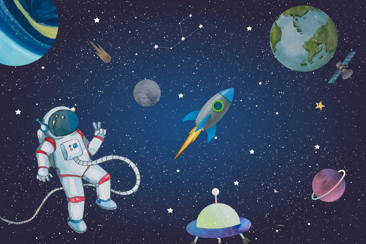 Orbiting Dreams Space Expedition Mural in your room