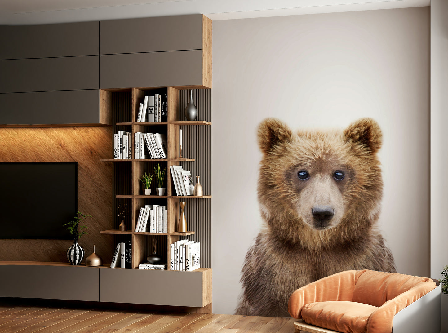 Baby bear wallpaper with cute illustrated cubs

