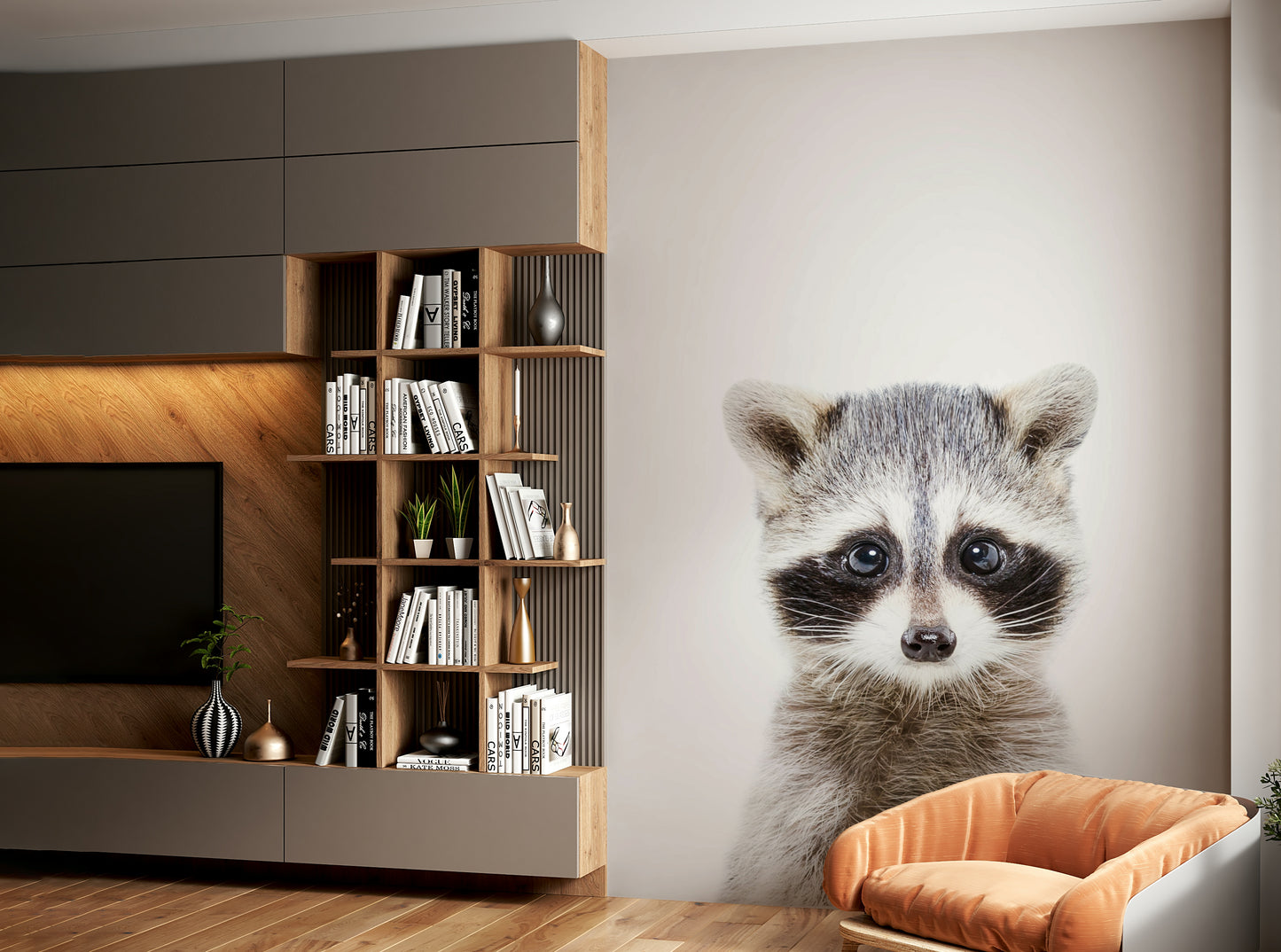 Baby Raccoon wallpaper for toddler space

