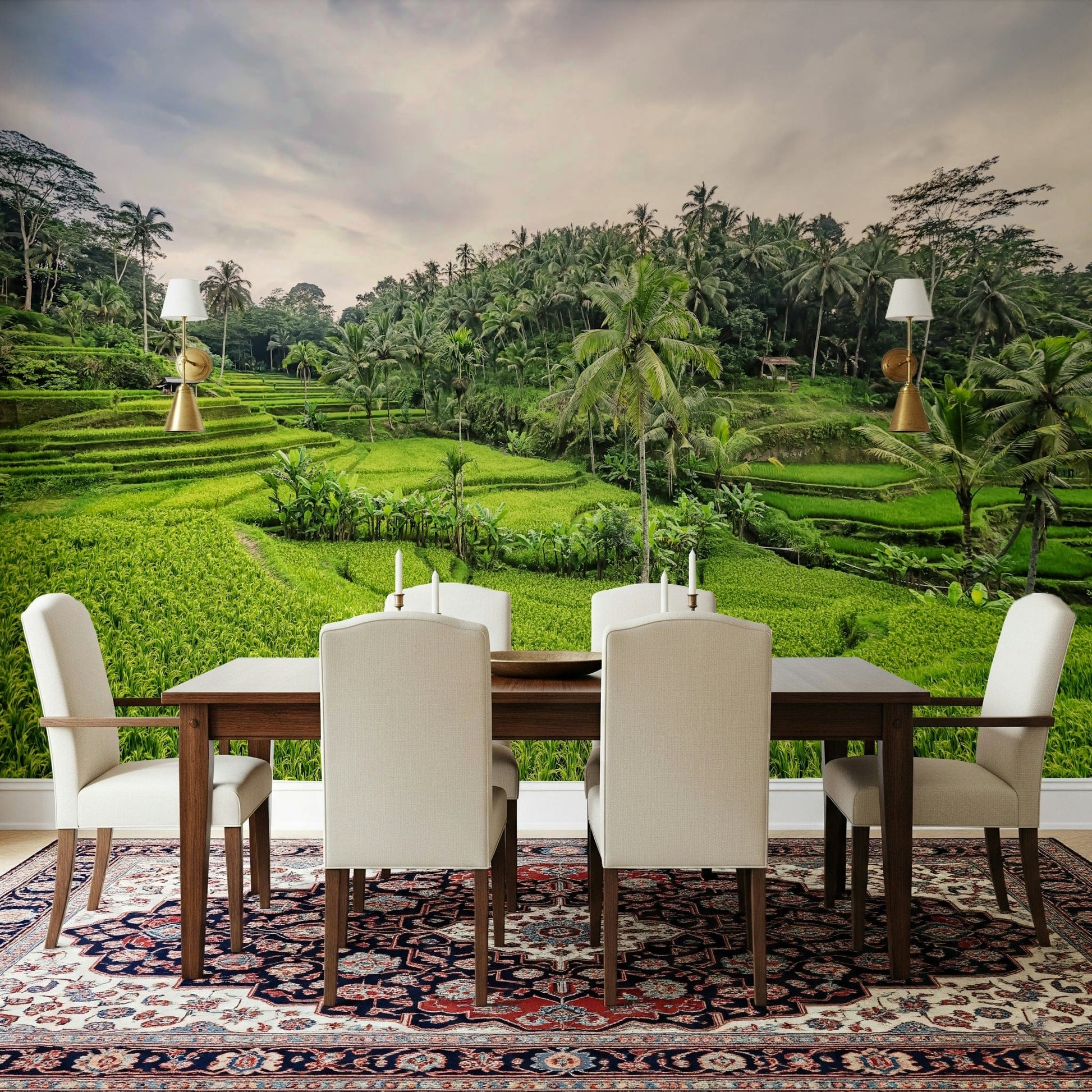 Southeast Asia Bali Rice Terraces photo background wall wrap.