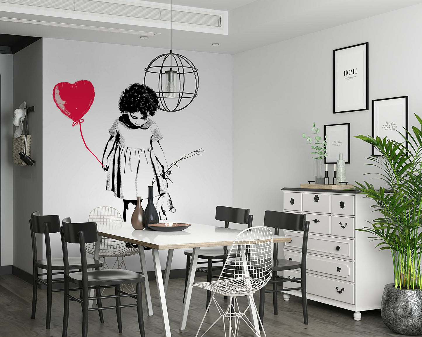 Balloon Girl Art Wall Mural