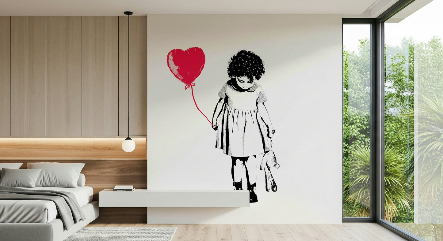 Balloon Girl Art Wall Mural