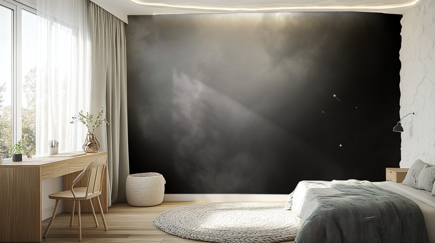 A calming colorful design wallpaper mural that defines a space.

