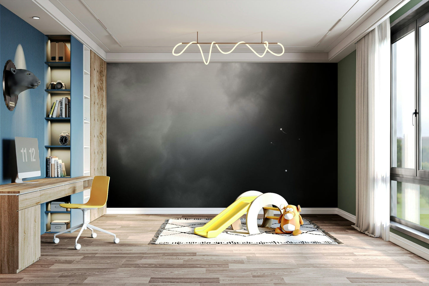 An artistic nature inspired mural for home decor.

