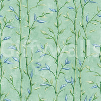 Fresh botanical wallpaper with slender bamboo and airy leaf detail