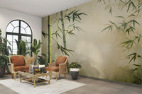 The bamboo stalks are a central focus of the image.

