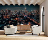 City skyline wall mural Thailand capital night view