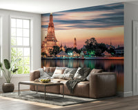 Bangkok Dawn Reflection wallpaper stunning temple at sunrise.