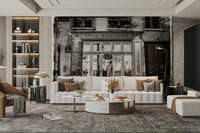 Cozy Parisian bar wallpaper mural for a sophisticated touch.


