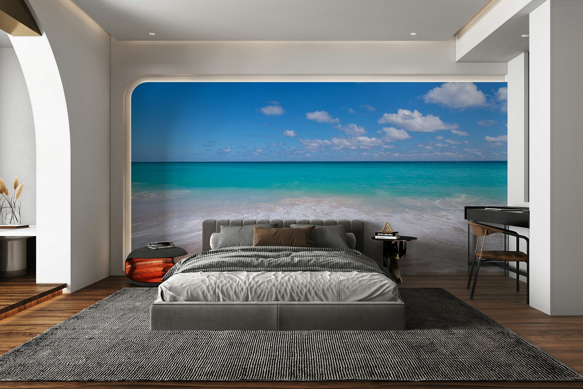 A calm and serene wall covering.

