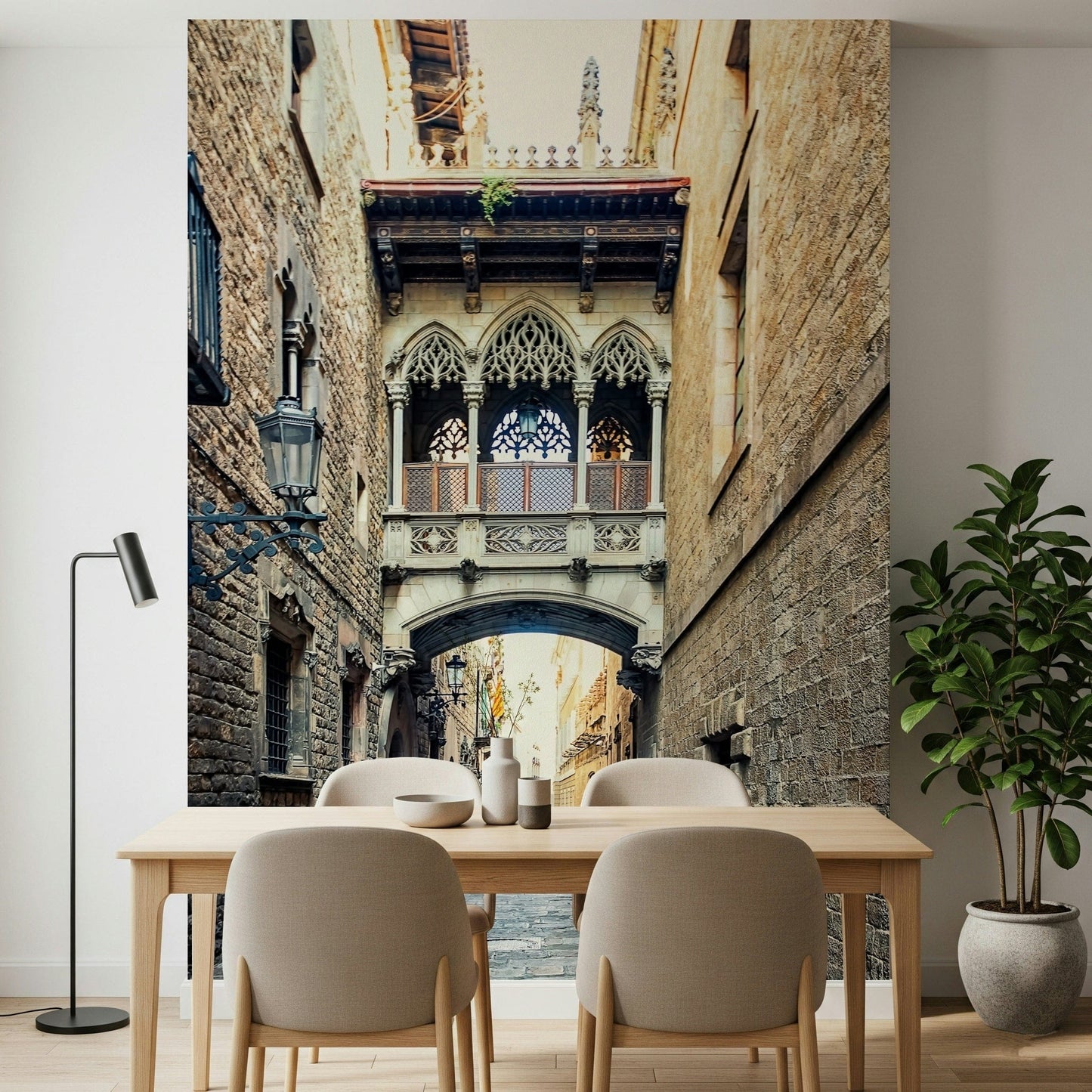 Barcelona archway Gothic Quarter Archway interior decor wallcovering.