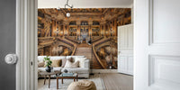 A calming classic design wallpaper mural that defines a space.

