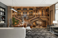 A graceful subtle pattern wall mural in rich, dark tones.

