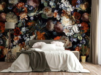 The mural extends across the entire wall, creating a dynamic backdrop.

