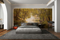 Peaceful waterway mural for walls
