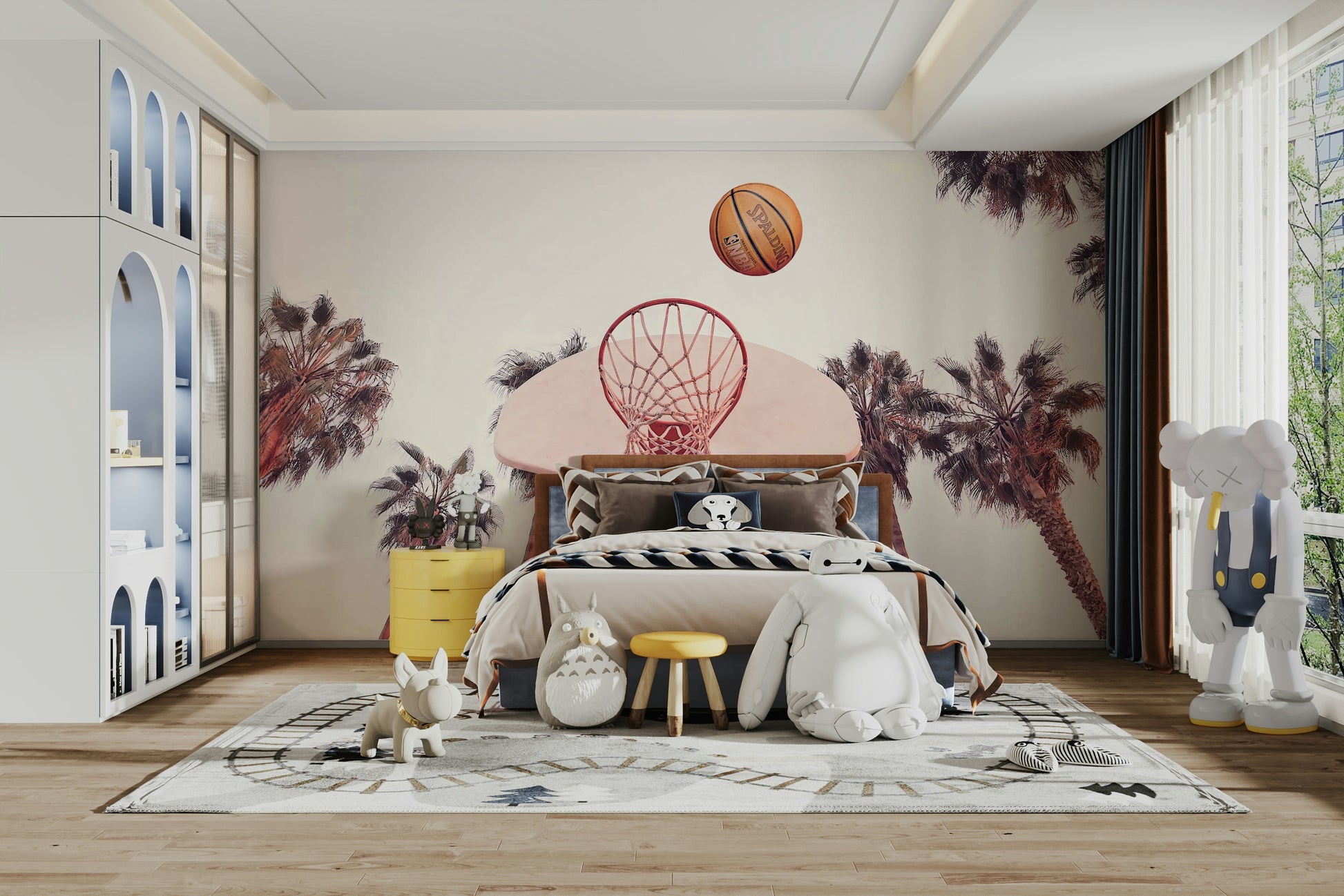 Large basketball-themed wall art for teens

