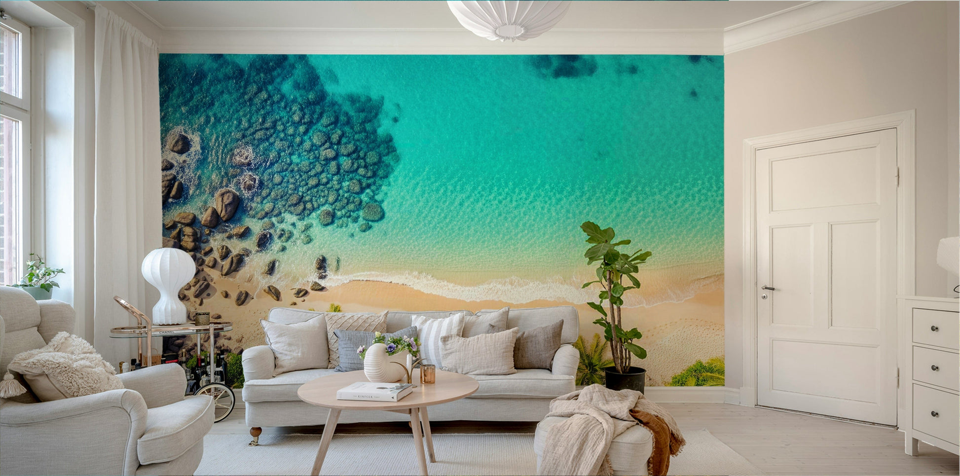 Mural wallpaper of a beach bliss design

