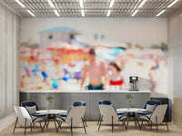 A calming ocean wave wallpaper mural that defines a space.

