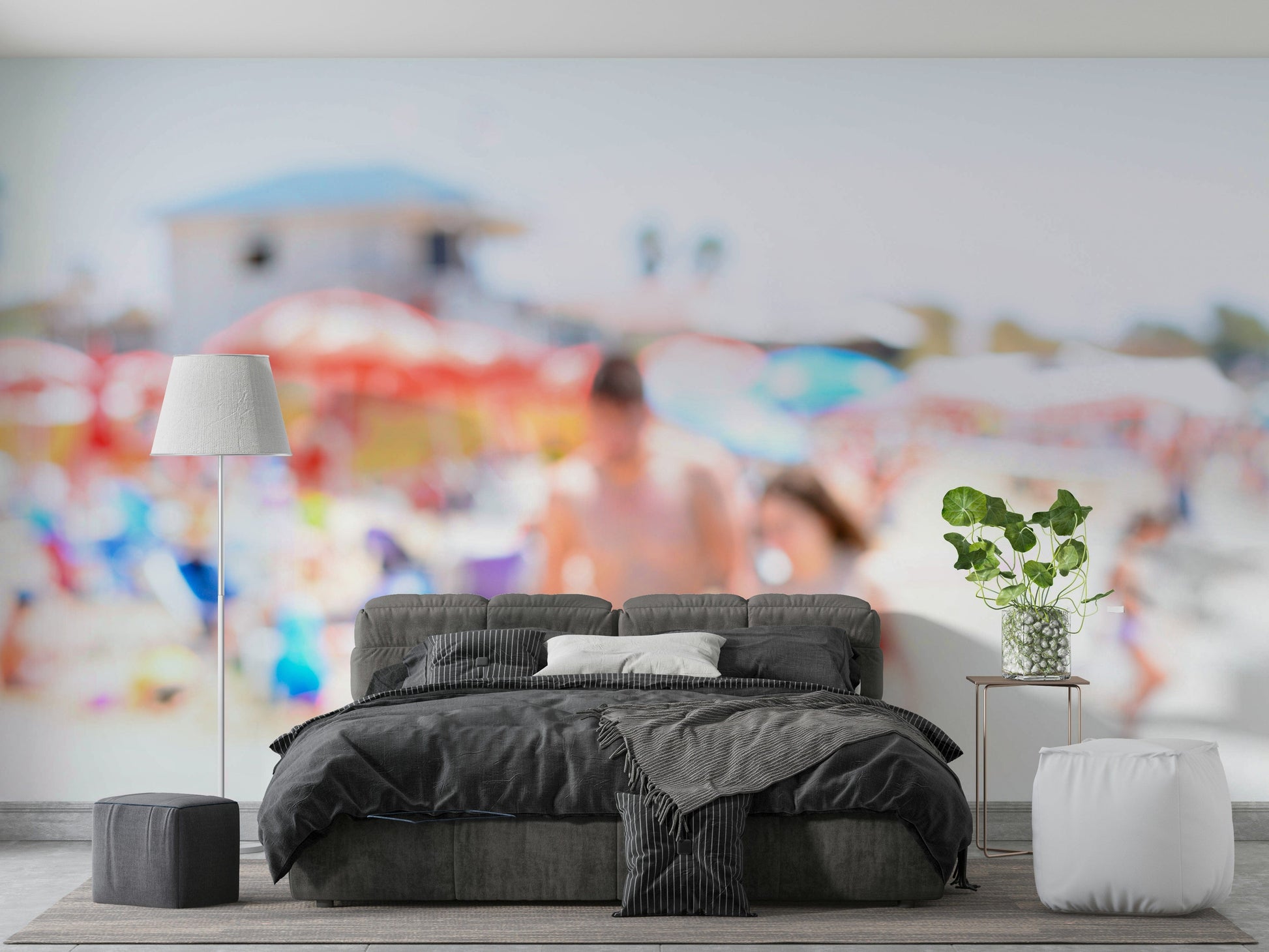 A contemplative rocky shoreline wallpaper mural for a feature wall.

