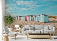Beach Huts on the Shore Wall Mural