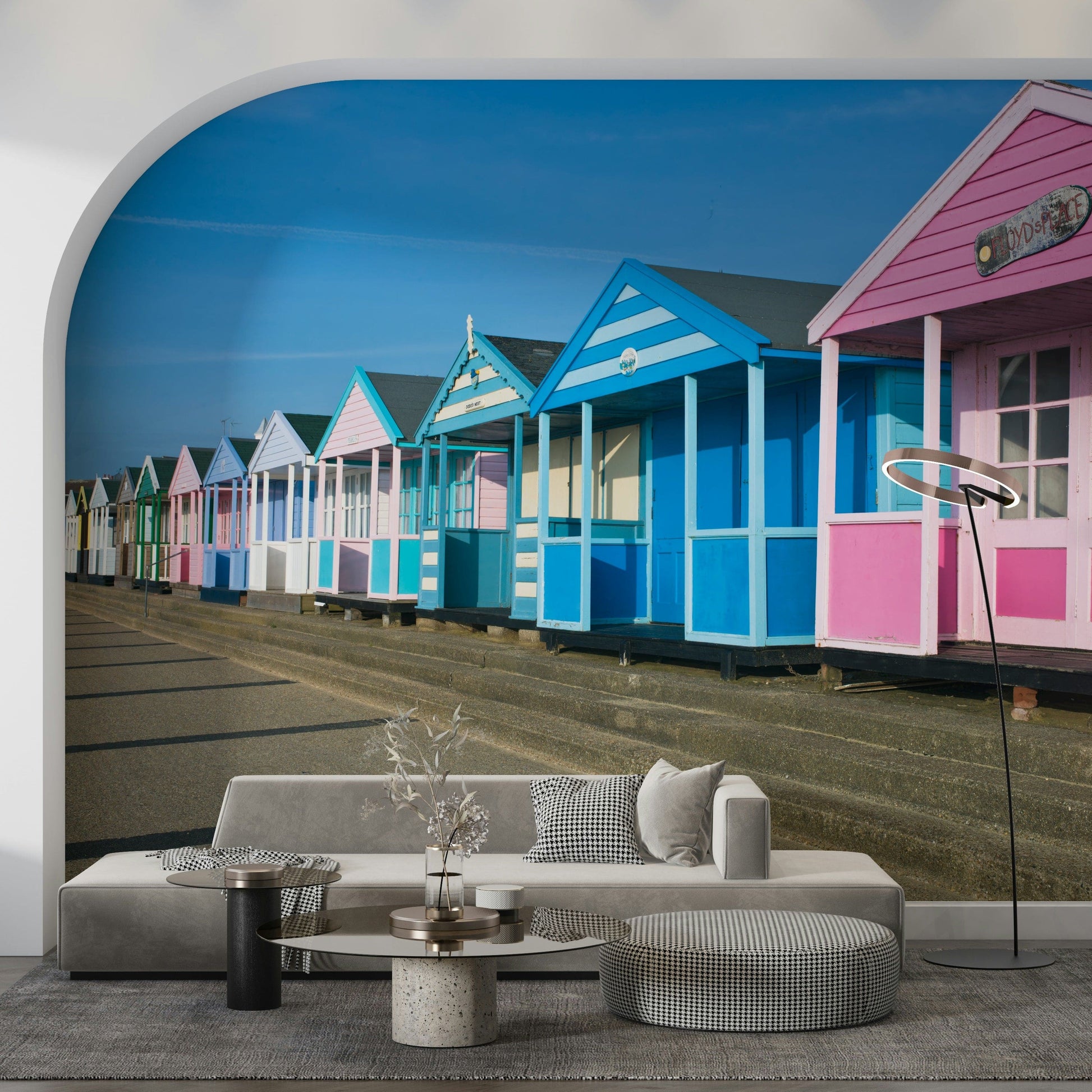 Charming Vibrant Seaside Vibe wallpaper, coastal cabins.