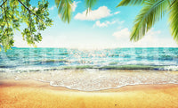 Vivid island retreat Coastal Beach Serenity wallpaper mural