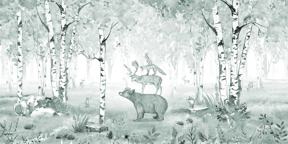 Blue Bear King Wallpaper Murals in your room — zoomed