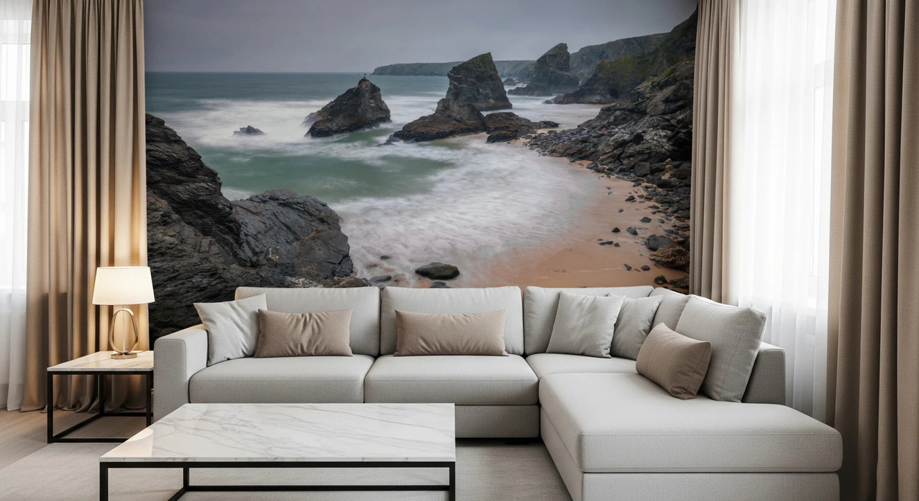 Bedruthan Steps Beach Cornwall Wall Mural