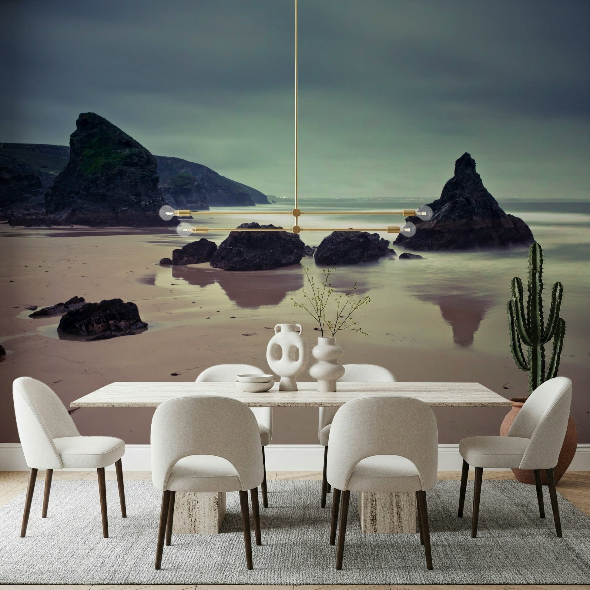Scenic ocean rock formation for dining room wall