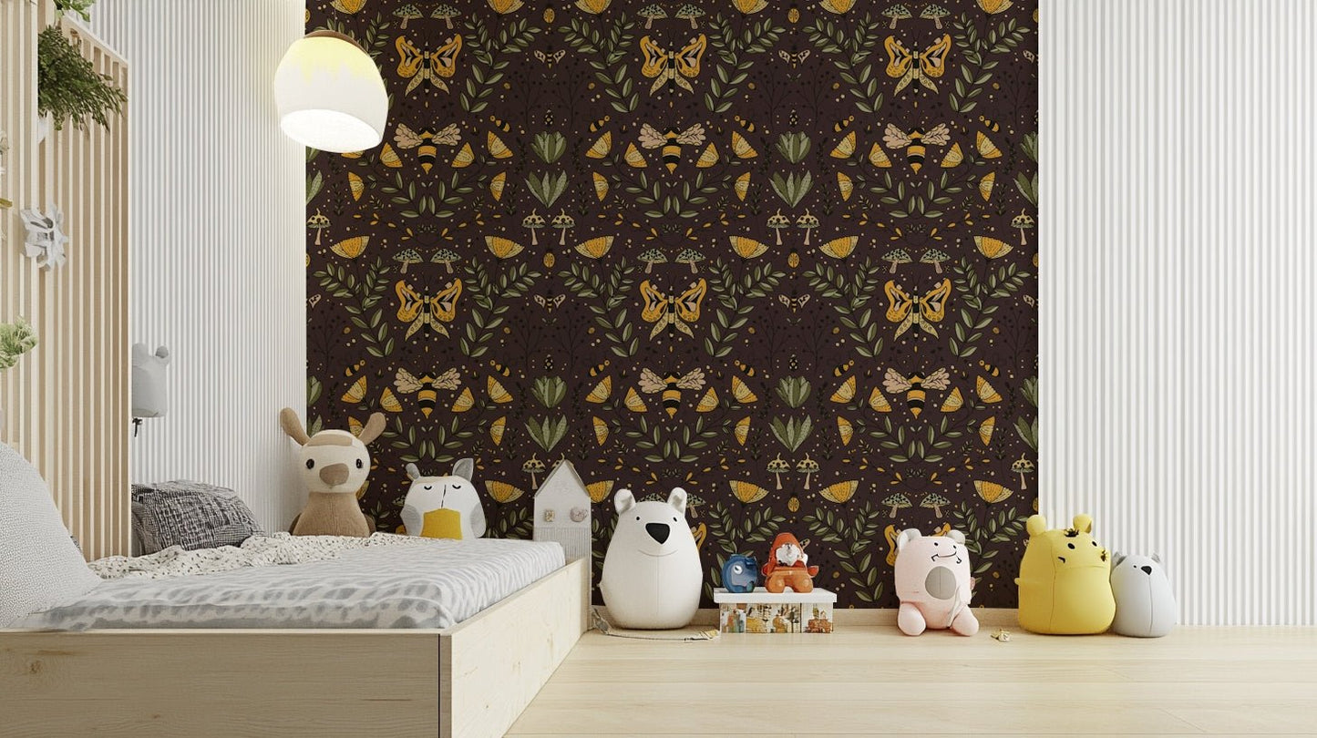 Wallpaper with a rich brown background.

