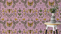 Bees, Butterflies, and Flowers mural for a nursery.

