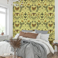 Wallpaper with a soft yellow background.

