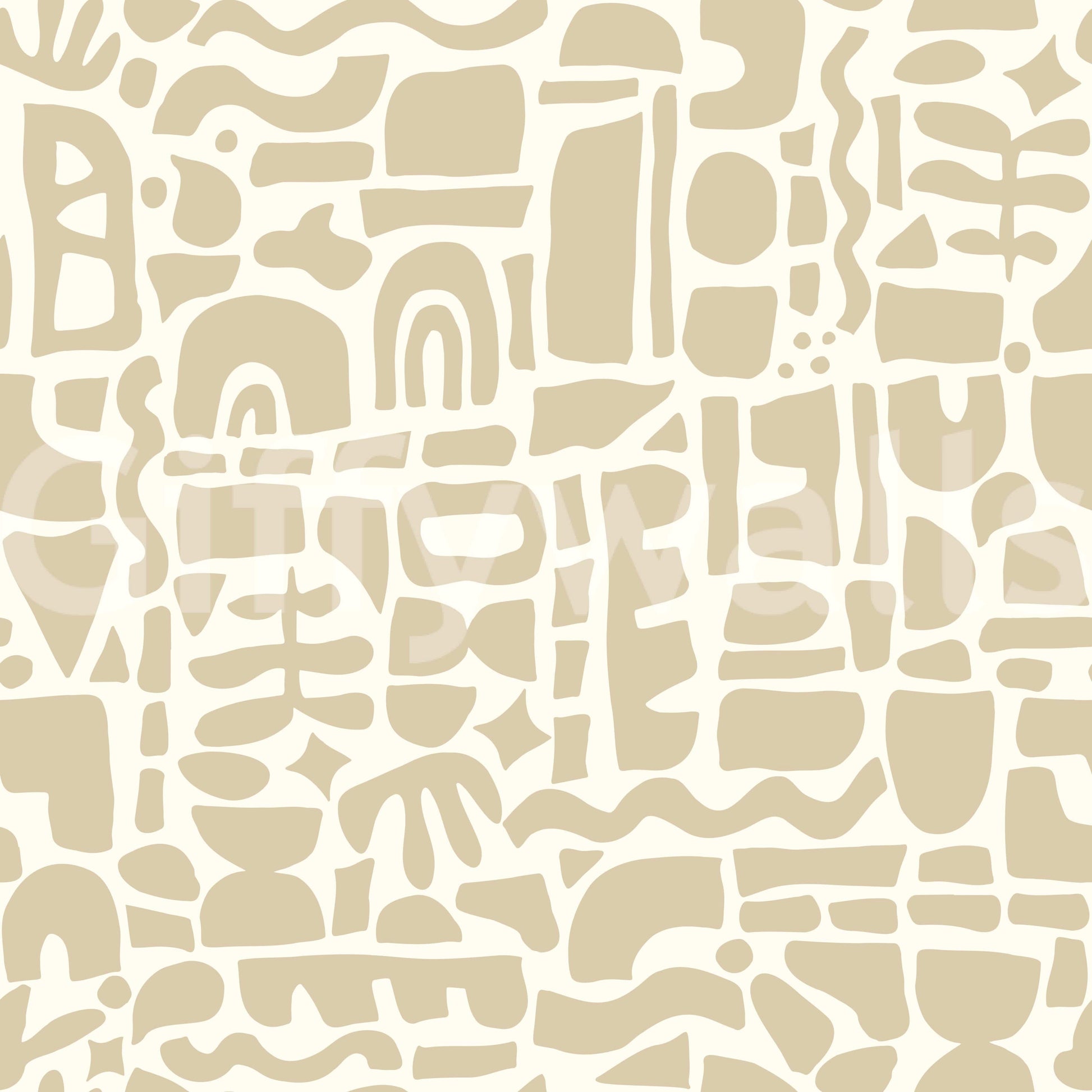 A seamless pattern of colorful shapes on a wall

