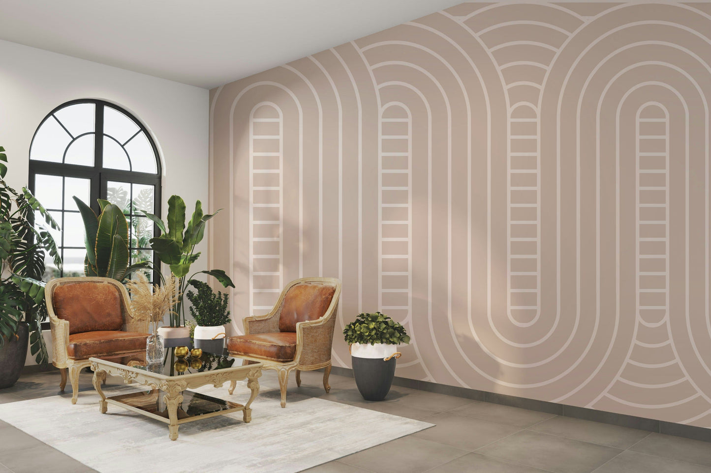 The composition is a structured, repeating pattern.

