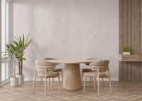 Stylish tropical leaf mural in soft beige hues