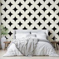 Geometric Stars Wallpaper on a living room wall


