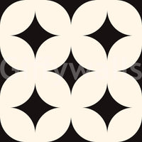 A seamless pattern of flowing star shapes on a wall

