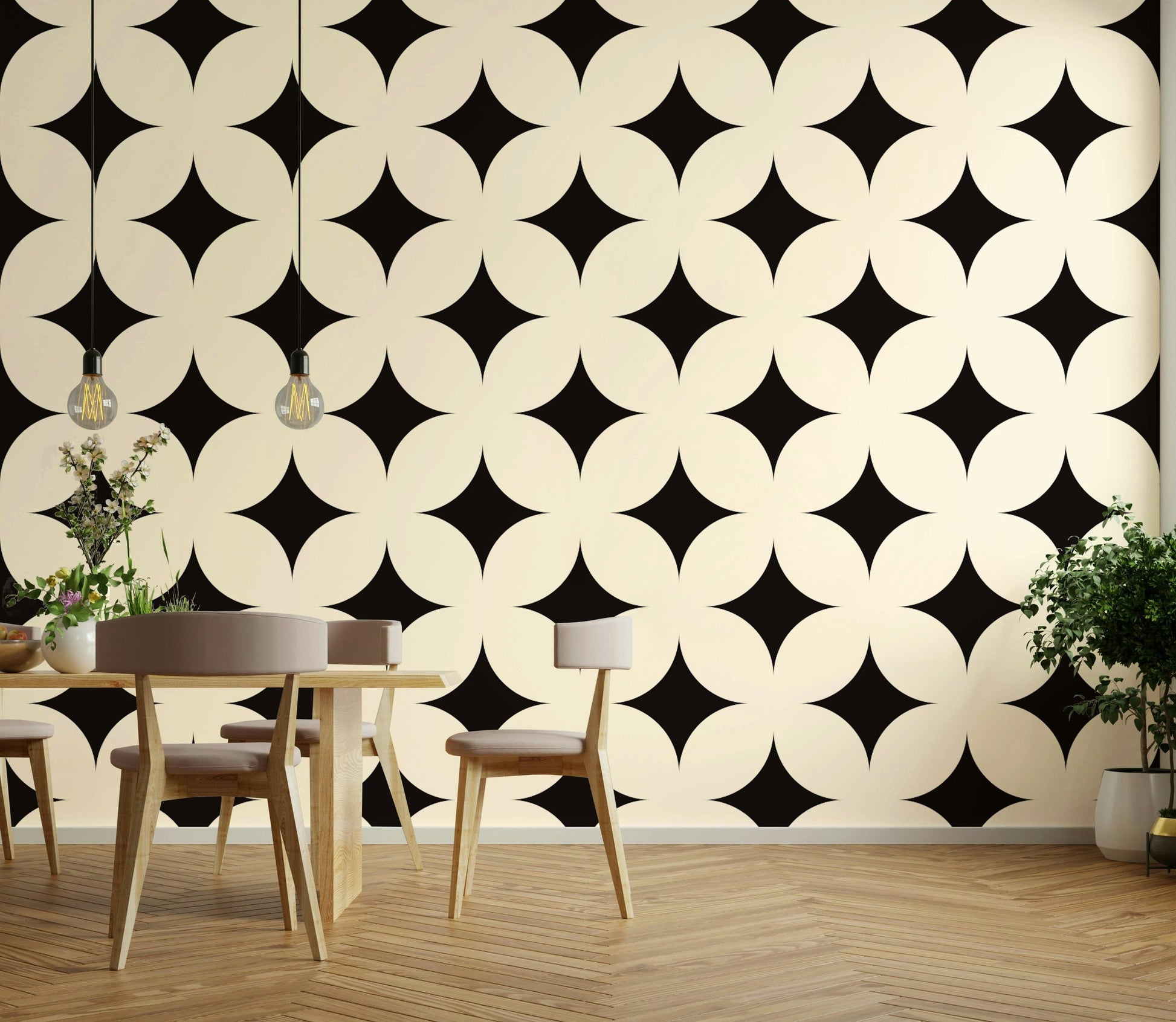 High-quality image of the geometric star wallpaper

