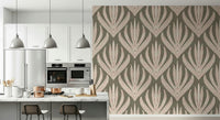 Desert Bloom Echo wallpaper with large repeating botanical forms creating a dramatic natural pattern.
