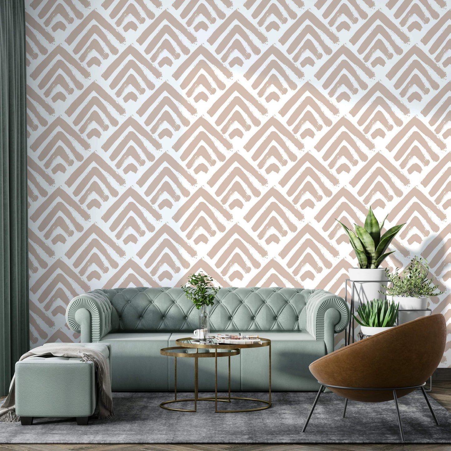 This wallpaper is suitable for a living room, a bedroom, or a formal dining area.
